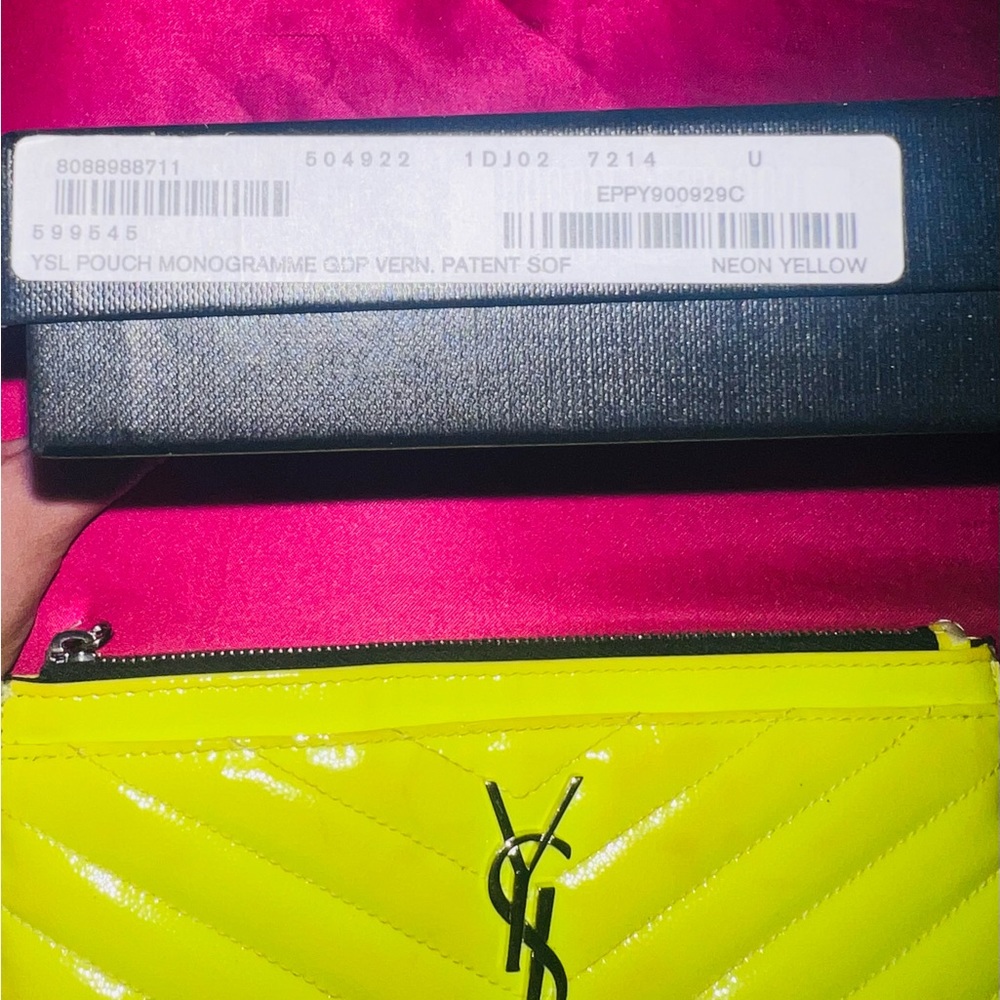 YSL Neon Yellow Pouch